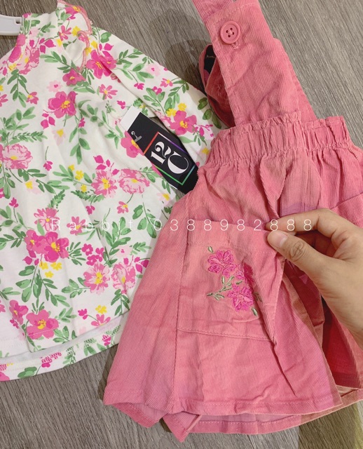 Set 2 chi tiết yếm hồng thêu hoa(hàng sale ko đổi trả)