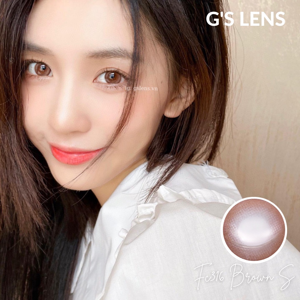 Kính Áp Tròng Nâu Sáng Hot Douyin Size S 14.2mm Có 0-7 Độ Lệch Độ Bee Brown