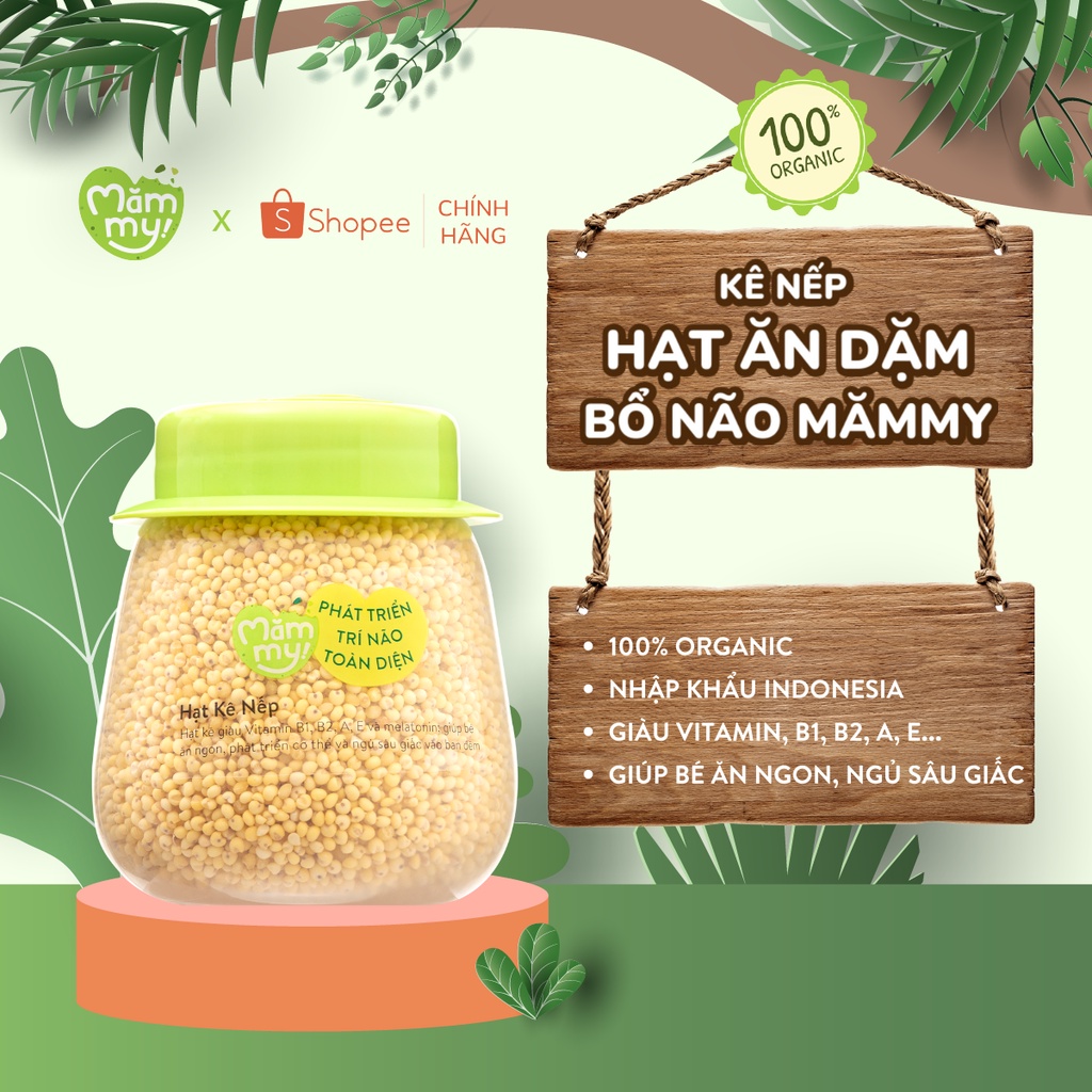 Hạt Kê Nếp Hữu Cơ Loại 1 - Dẻo Mịn Sánh Cho Bé Ăn Dặm -  Mămmy 130g