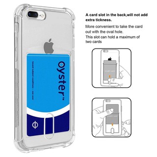 Ốp điện thoại trong suốt bằng silicone TPU mềm có ngăn chứa thẻ cho Iphone /6p/6sp/7/8/7p/8p/X/Xs/Xr/Xs max