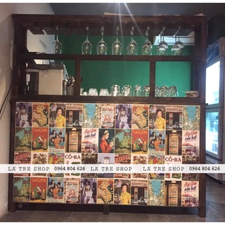 Decal decor vintage poster dán tường trí nội thất quầy bar, tiệm trà chanh 1000