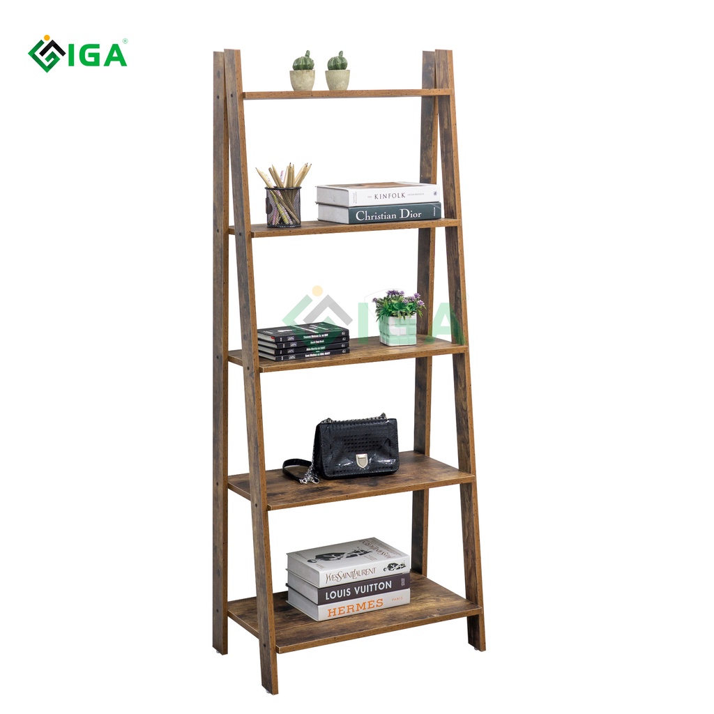 Kệ sách, kệ để đồ đa năng Atha thương hiệu IGA màu gỗ cháy. GP114.08