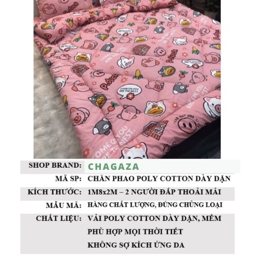 Chăn Phao poly cotton dày dặn ấm mềm mịn