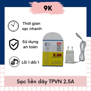 Sạc liền dây TPVN 2.5A - Sạc điện thoại - Sạc nhanh có cổng USB tiện lợi