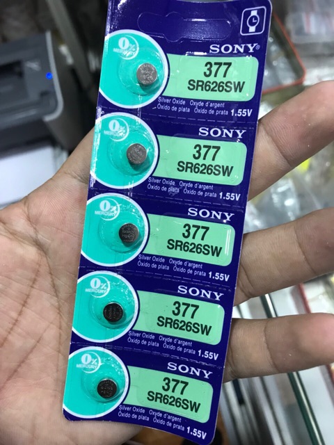 Vỉ pin đồng hồ SONY 377 SR626SW - Pin Sony 626 - 377 chính hãng