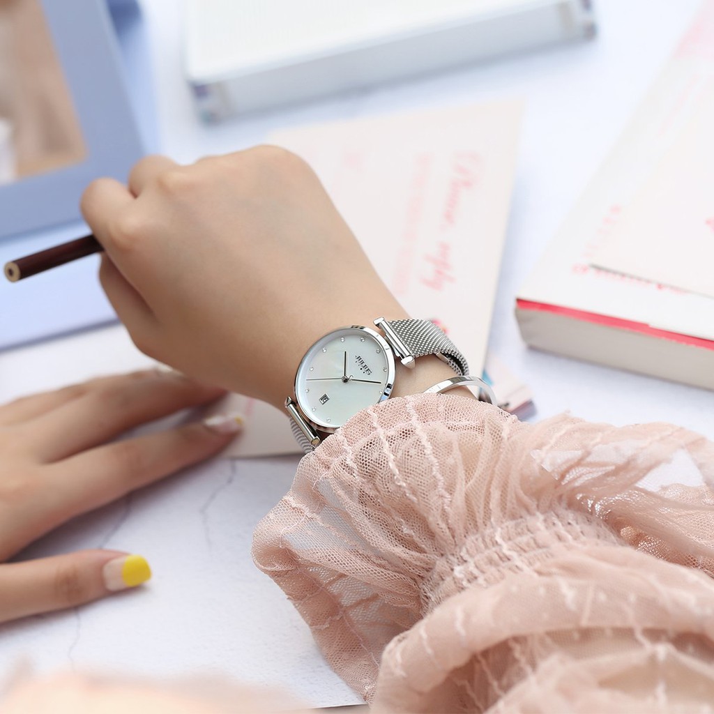 Julius Official | Đồng hồ nữ Julius Star JS-003 dây thép Size 36