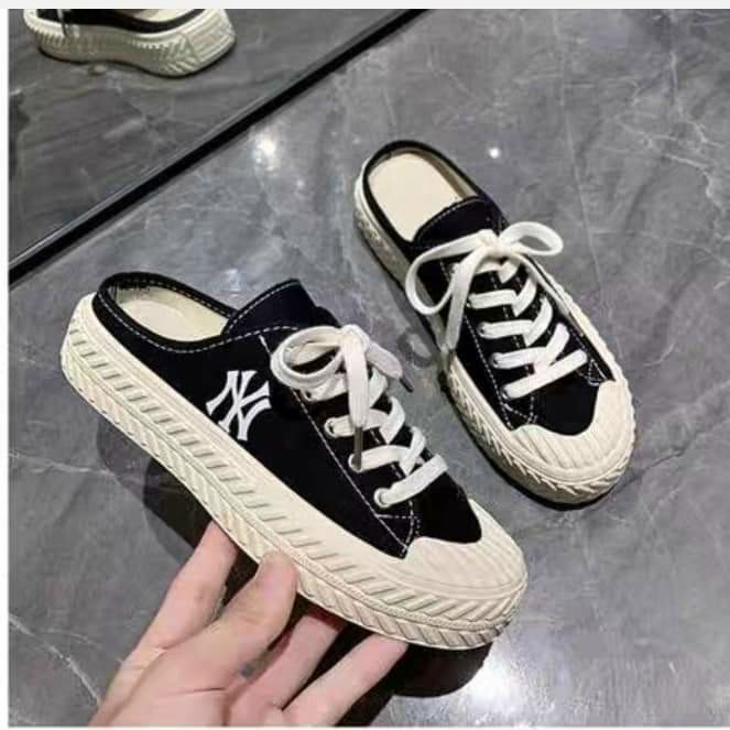 [HOT HIT] Giày Sục Đạp Gót Thể Thao Nữ Thêu Chữ Ny, Form Cực Ôm Chân Siêu Xinh