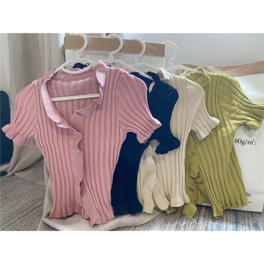 SUXI Áo cardigan dệt kim phong cách Hàn Quốc