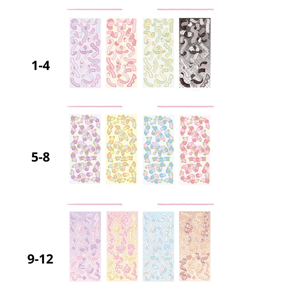 Sticker ruy băng trang trí, hình dán trang trí hình ruy băng trang trí ảnh, thiệp chúc mừng, quà tặng, sổ tay