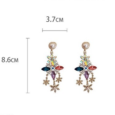 Bông tai khảm đá màu sắc ngọt ngào_M1039