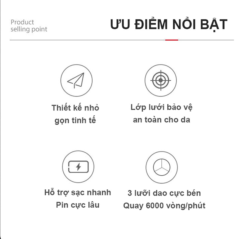 Máy cạo râu mini nam cao cấp SH-588, máy cạo râu 3 lưỡi chính hãng công nghệ Nhật Bản, không đau rát, không trầy xước
