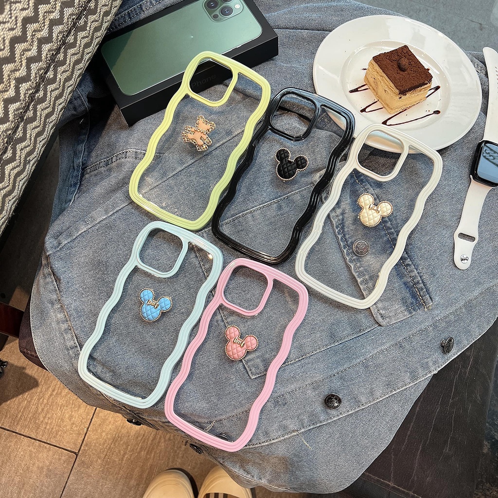 Ốp lưng iphone mây 2 mảnh gắn charm mickey TPU bo viền x xsmax 11 11promax 12 12pro 12promax 13 13pro 13promax DT14