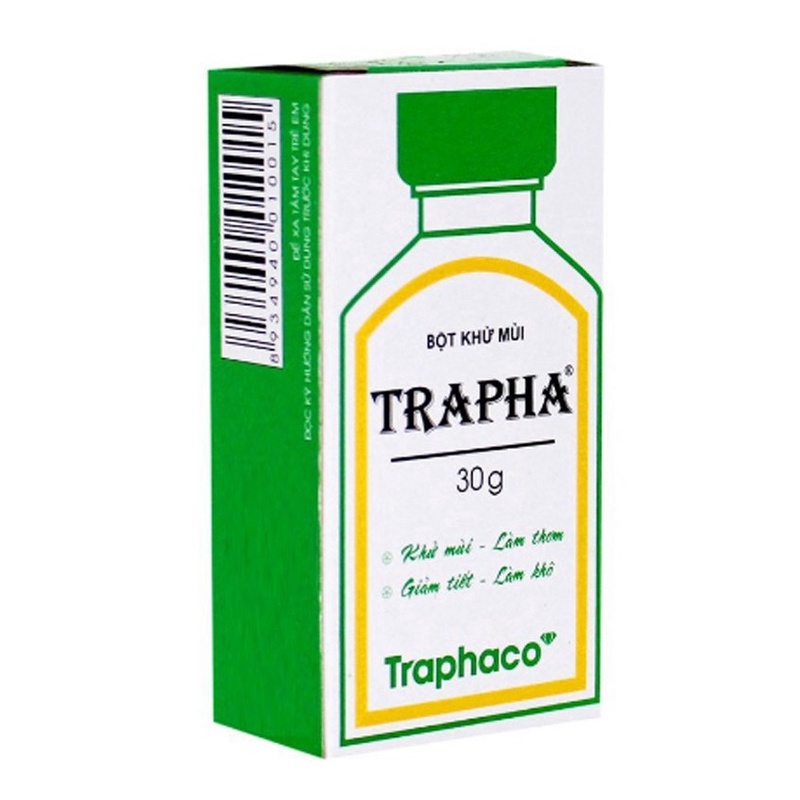 Bột khử mùi Trapha Khử Mùi Hôi Chân, Khử Mùi Hôi Nách Traphaco Lọ 30g