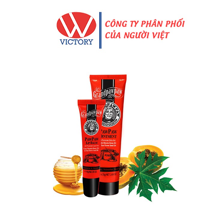 Son Dưỡng GrandPawPaw (Tuýp 10g) - Làm Mềm Môi, Chống Thâm Môi &amp; Làm Dịu Vết Côn Trùng Cắn - Victory Pharmacy