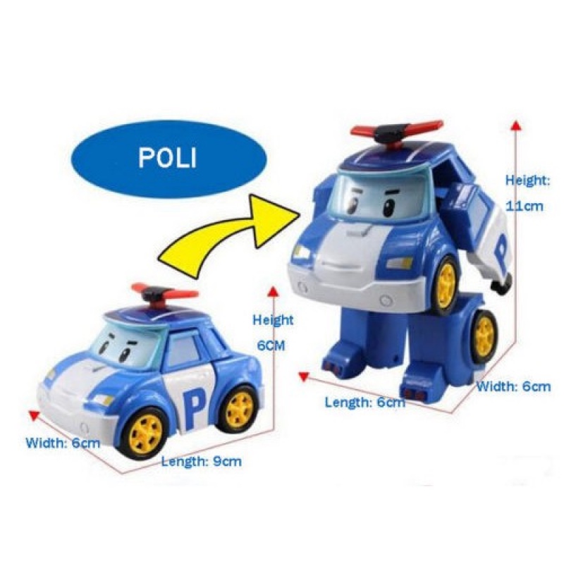 Đồ Chơi Xe Cảnh Sát Robocar Poli Hàn Quốc Kereta Mainan Lori Budak Transformers Kéo Sau Xe Hơi Cho Trẻ Em