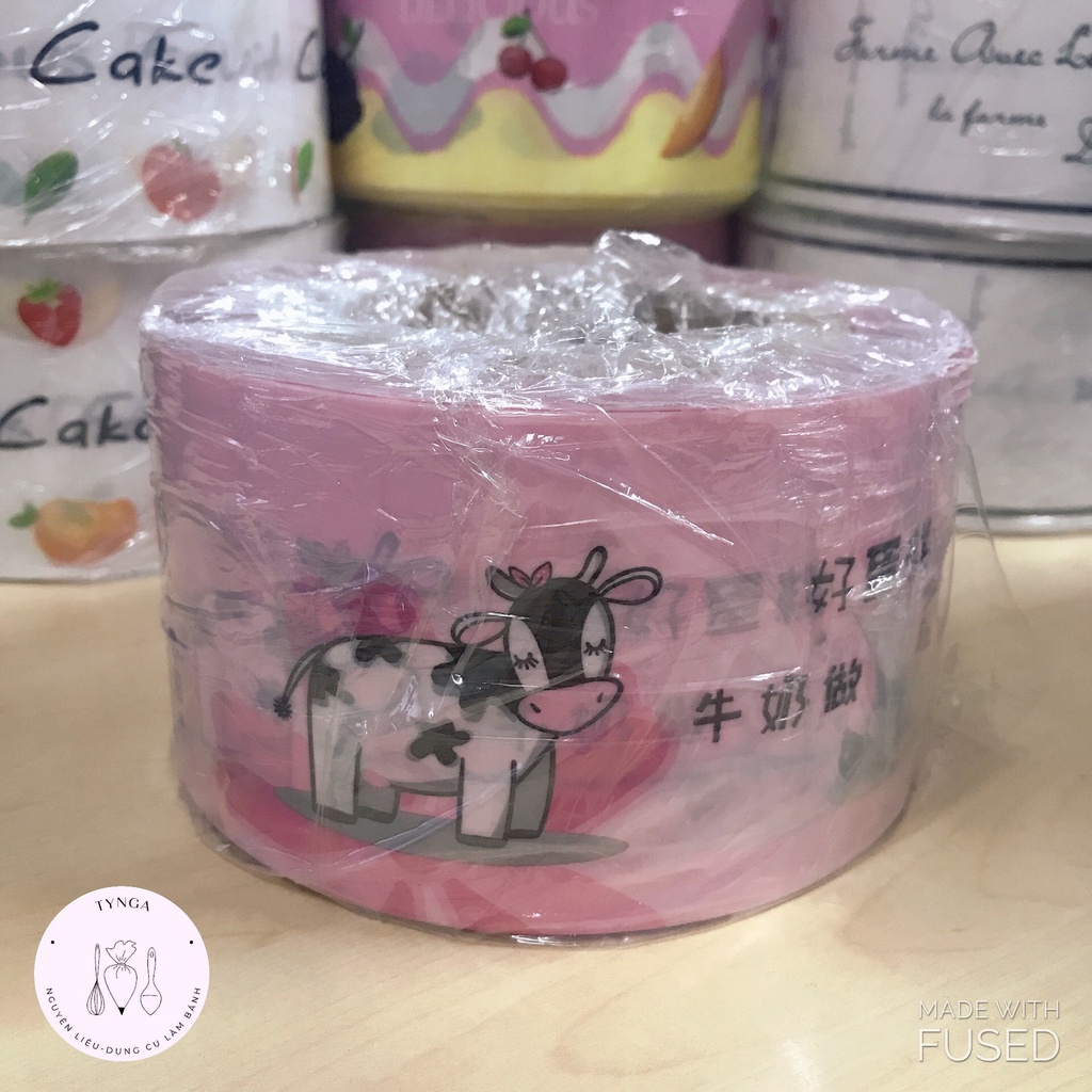 Cuộn mica cứng bọc thành bánh Mousse nhiều màu 10m, 5m cao 8cm