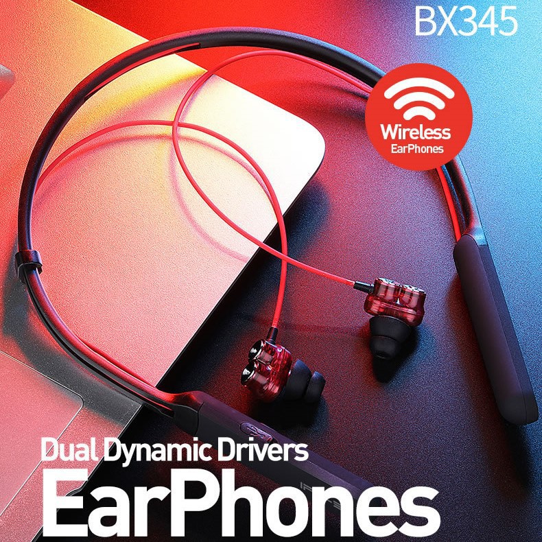[Mã ELFLASH5 giảm 20K đơn 50K] Tai Nghe Bluetooth Plextone Bx345 Dual Driver Âm Bass Cực Mạnh(tặng móc khóa đẹp)