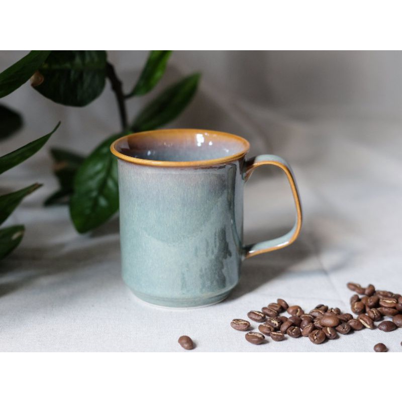 Bộ phin gốm pha cafe men hoả biến xanh bạch đàn