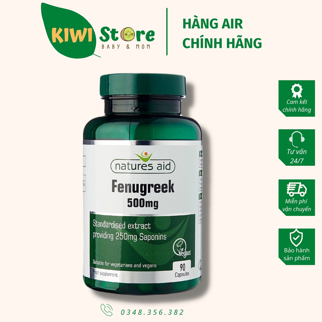 Viên Lợi Sữa Cỏ Cà Ri Fenugreek 500mg Anh 90 Viên