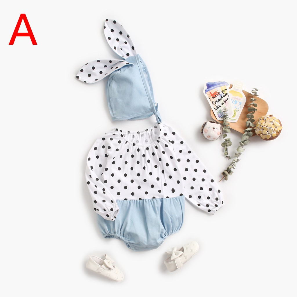 Áo Liền Quần Sanlutoz Tay Dài Họa Tiết Chấm Bi Dễ Thương Cho Bé Gái