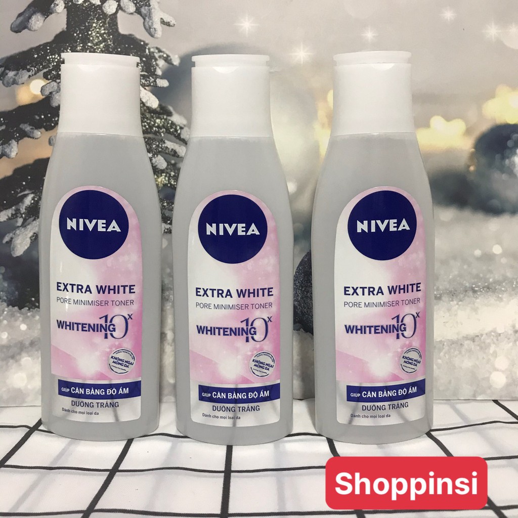 Nước hoa hồng NIVEA Extra White dưỡng trắng da & se khít lỗ chân lông (200ml)