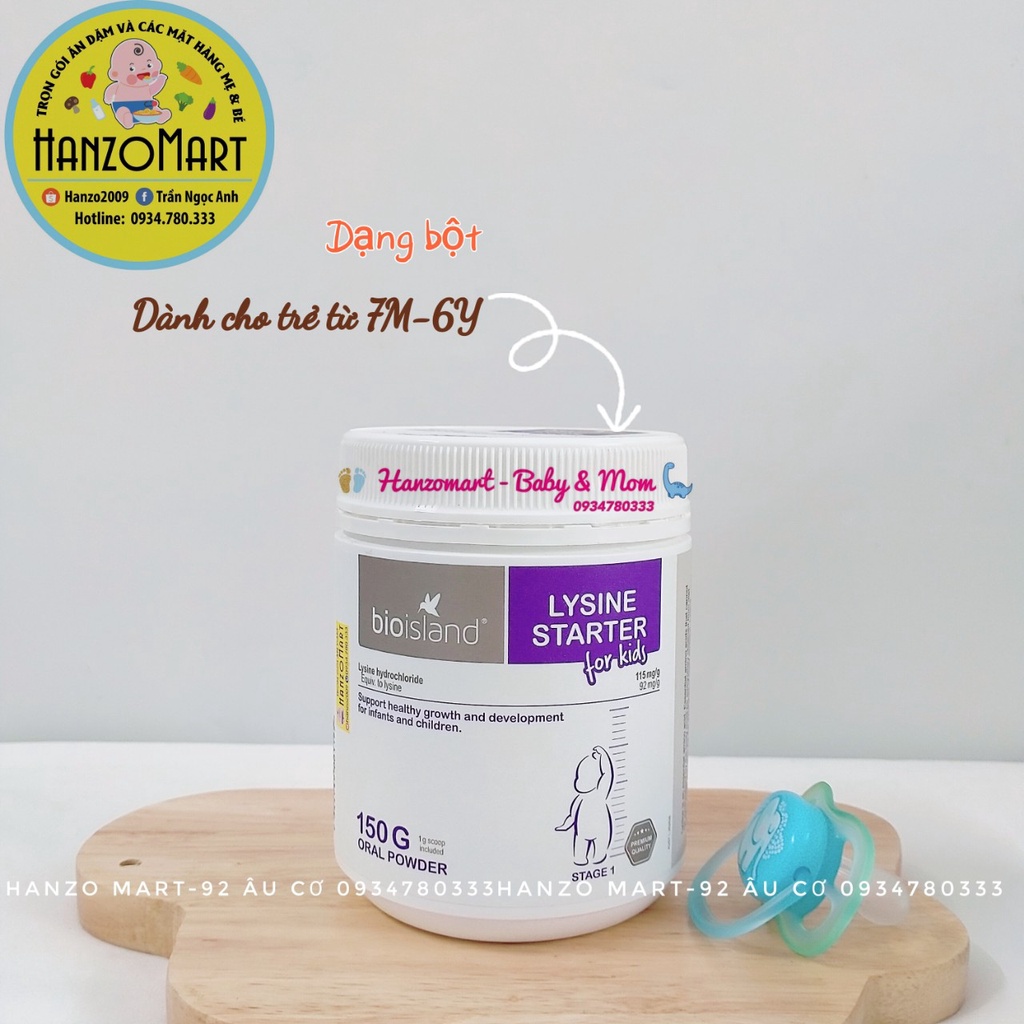 Lysine bột tăng khả năng hấp thụ canxi và chiều cao cho trẻ từ 7 tháng tuổi Bio Island Úc [Date 2024]