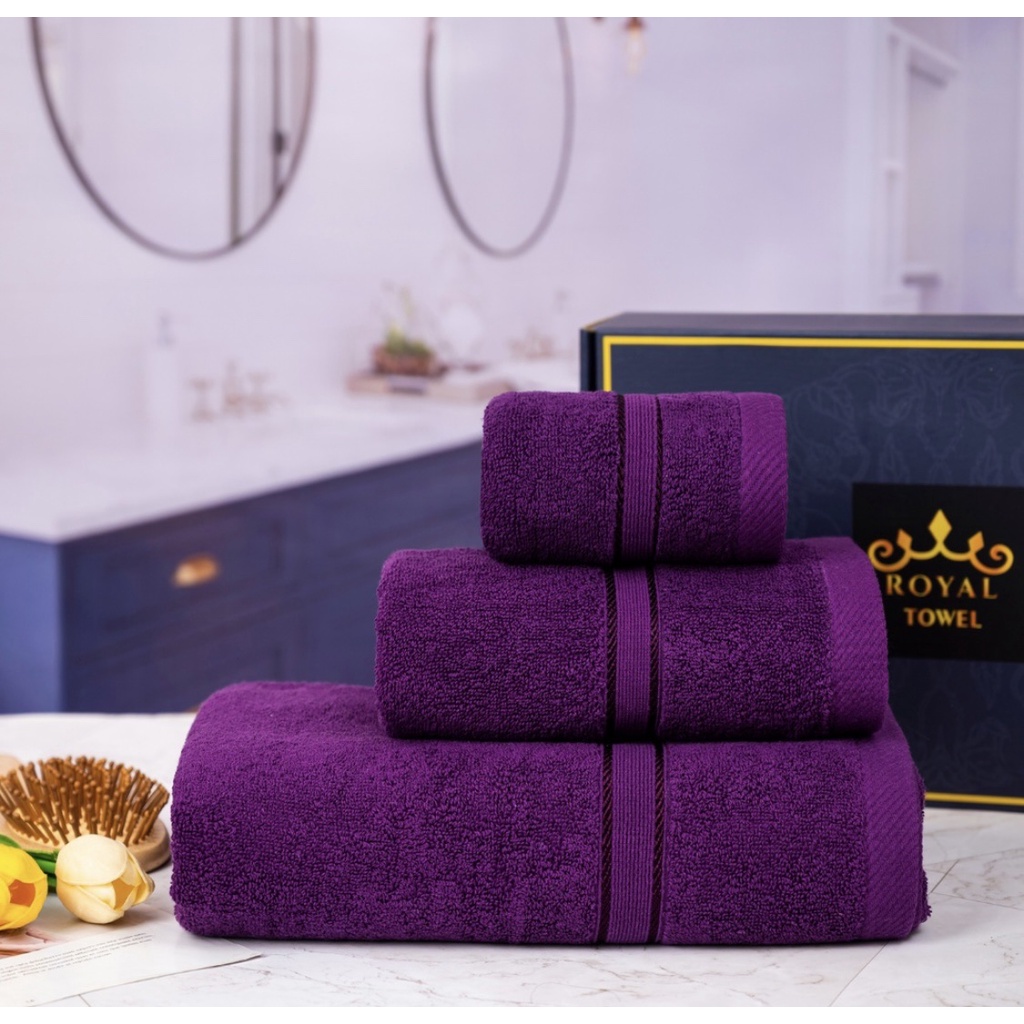 Khăn Tắm Khăn Gội Đầu Khăn Lau Mặt Dùng Cho Gia Đình Spa Khách Sạn 100% Cotton Thấm Hút Không Ra Màu