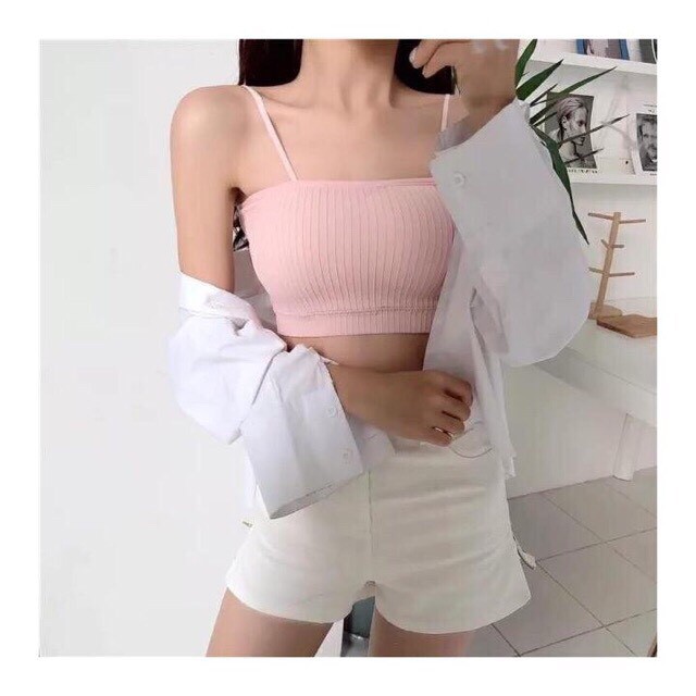 Áo Lót Bra Quây Gân Tăm mút mỏng có thể tháo rời Co Giãn 4 Chiều - Áo bra ống dây mảnh  - TinTin888