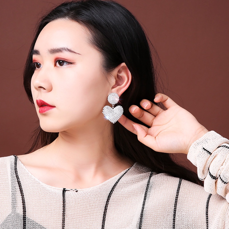 Bông Tai Hình Trái Tim Bằng Acrylic Phong Cách Bohemian Cổ Điển Dễ Thương Cho Nữ