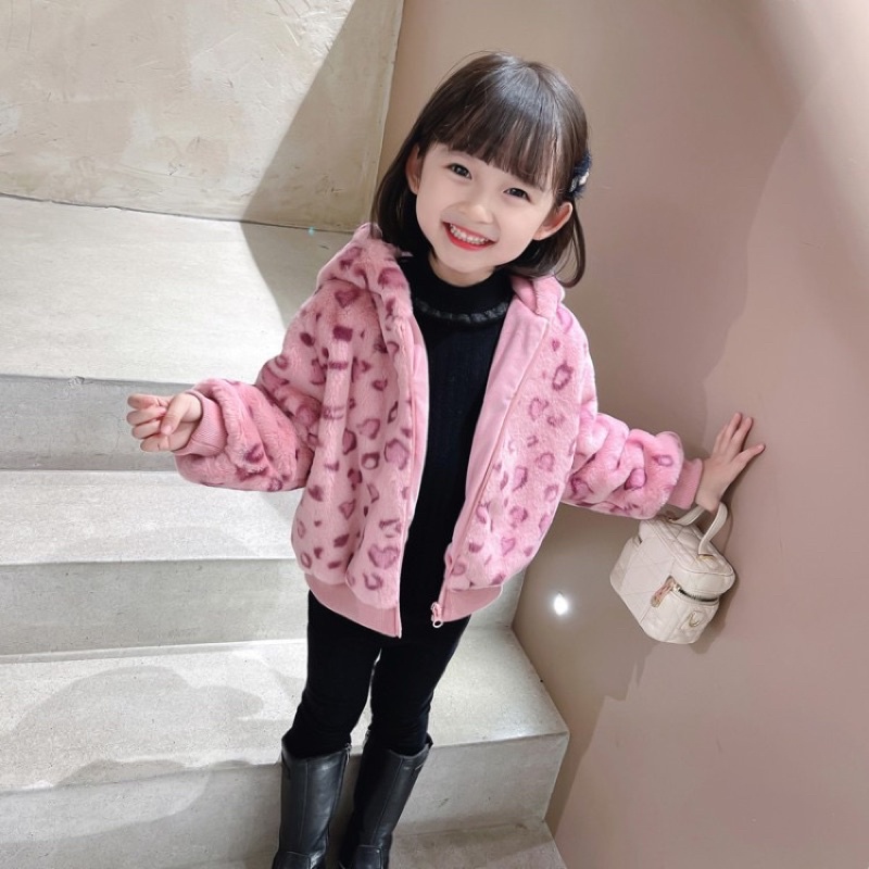 Áo Khoác Lông Màu Hồng Bé Gái AMYBABY Quảng Châu CAO CẤP Thu Đông Cho Bé (Ảnh thật)