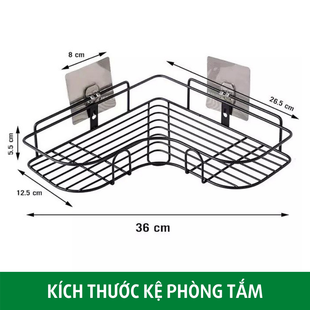 Kệ góc tường nhà tắm tam giác dán tường sơn tĩnh điện miếng dán tường chắc chắn