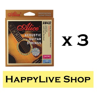 Combo 03 bộ dây Guitar Acoustic Alice AW432
