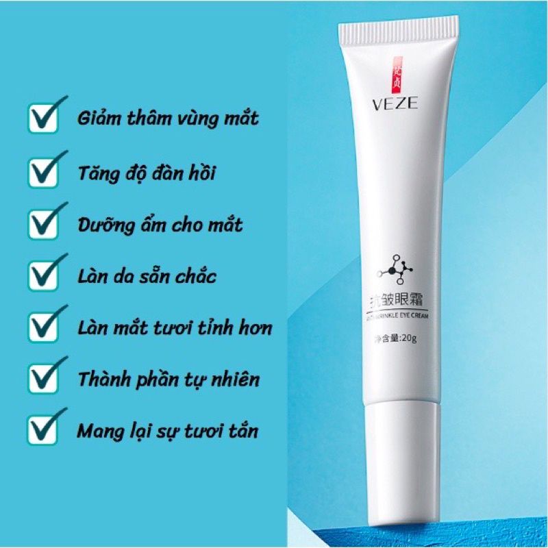 KEM DƯỠNG MẮT VEZE 20g giúp giảm thâm sạm vùng Mắt