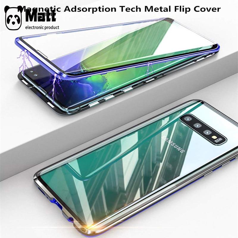 MATTỐp điện thoại nam châm cường lực 2 mặt cho Cho Samsung Galaxy S8 S9 S10 Plus Note 8 9 10 Plus