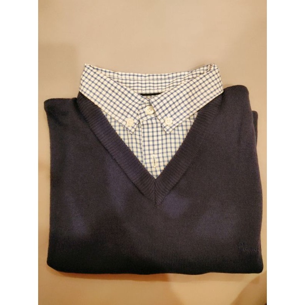 Áo len cổ sơ mi Pierre Cardin