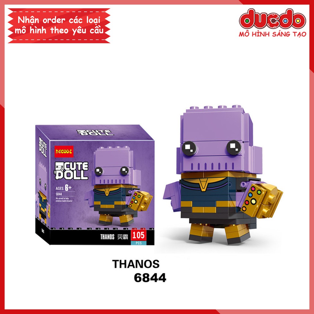 Brick Headz các siêu anh hùng Iron Man, Thanos - Đồ chơi Lắp ghép Mini Minifigures DECOOL 6841-6846 BrickHeadz