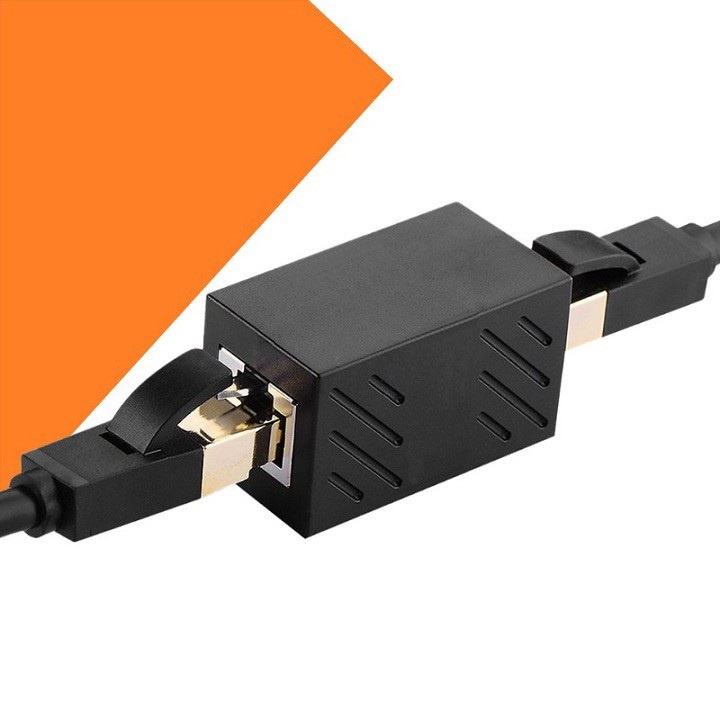 Đầu Nối Dây Mạng Lan Rj45 Female Sang Female Cat6 - Lan Rj45-2- Đầu nối dây mạng LAN RJ45 ( đầu nối mạng 1-1 đen)