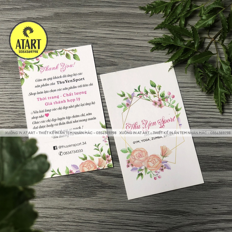 100 - 200 card bo góc thank you - card shop - IN THEO YÊU CẦU