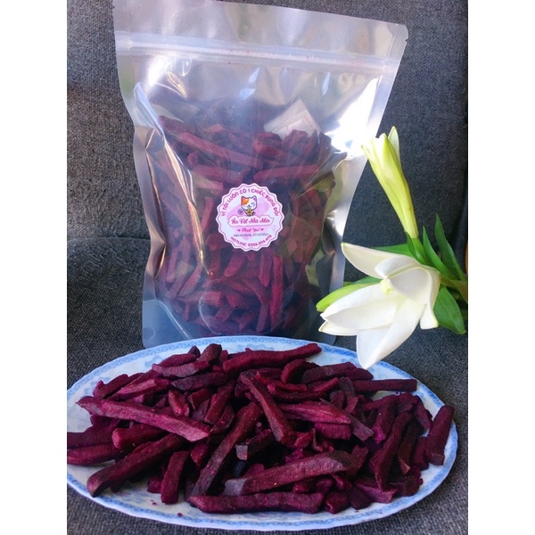 [FREESHIP] 500g Khoai lang tím sấy sợi HÀNG NGUYÊN ĐẶT SẢN ĐÀ LẠT thơm giòn, ngọt tự nhiên