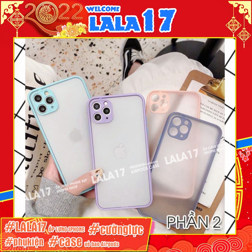 Ốp Iphone Basic camera Lưng Nhám Màu Candy sáng Hàn quốc Bảo Vệ Cam Cực hot 6/7/8/x/xs/12/pro/max/plus/promax lala17