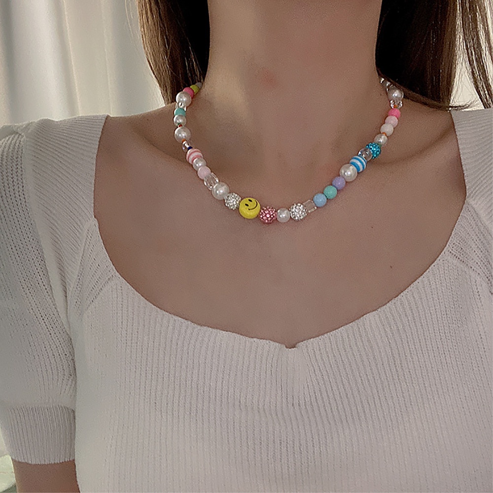 vòng cổ Choker Mặt Hình Trái Tim / Mặt Cười Nhiều Màu Sắc Thời Trang Hàn Quốc Cho Nữ