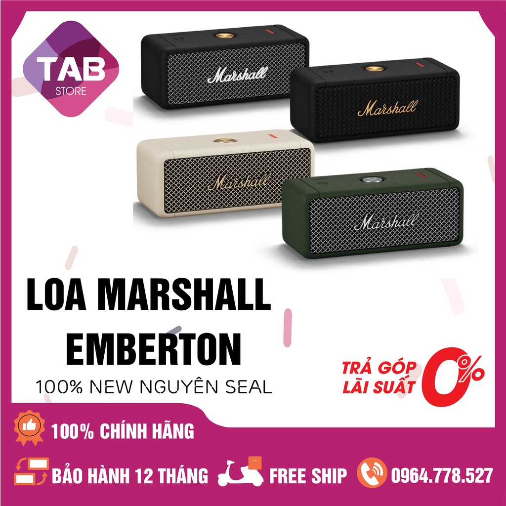 [Mã ELHACE giảm 4% đơn 300K] Loa Marshall Emberton New Chính Hãng - Bảo Hành 12 Tháng