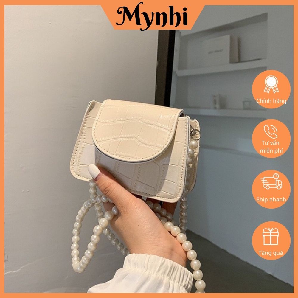 Túi đeo chéo đeo vai mini dây ngọc dành cho nữ thời trang Hàn Quốc cao cấp MYNHI SMN224