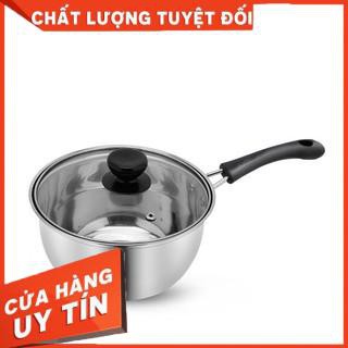 Nồi Nấu Bột, Nấu Cháo Đồ Ăn Dặm Cho Bé Inox 304 Size 18Cm Dày Dặn, Cao Cấp - SS