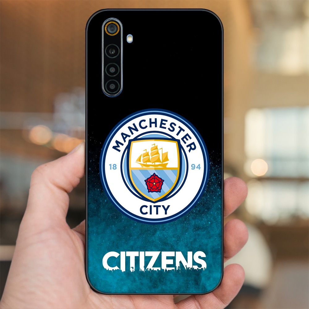 Ốp lưng Realme 6, 6 Pro viền đen in hình Manchester City MC