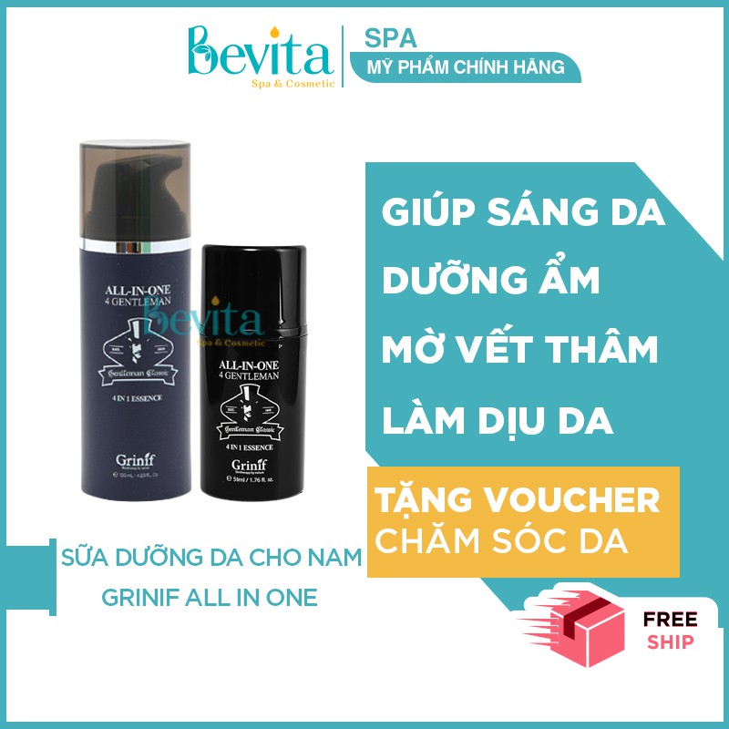 Sữa dưỡng trắng da giảm nếp nhăn cho nam Grinif All In One 4 Gentleman - Bevita