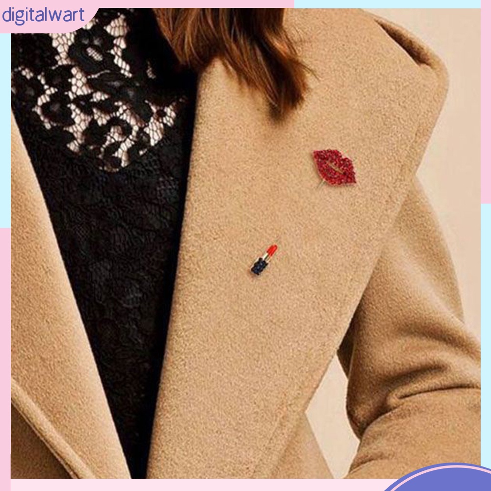 Trâm cài áo hình đôi môi đính đá xinh xắn