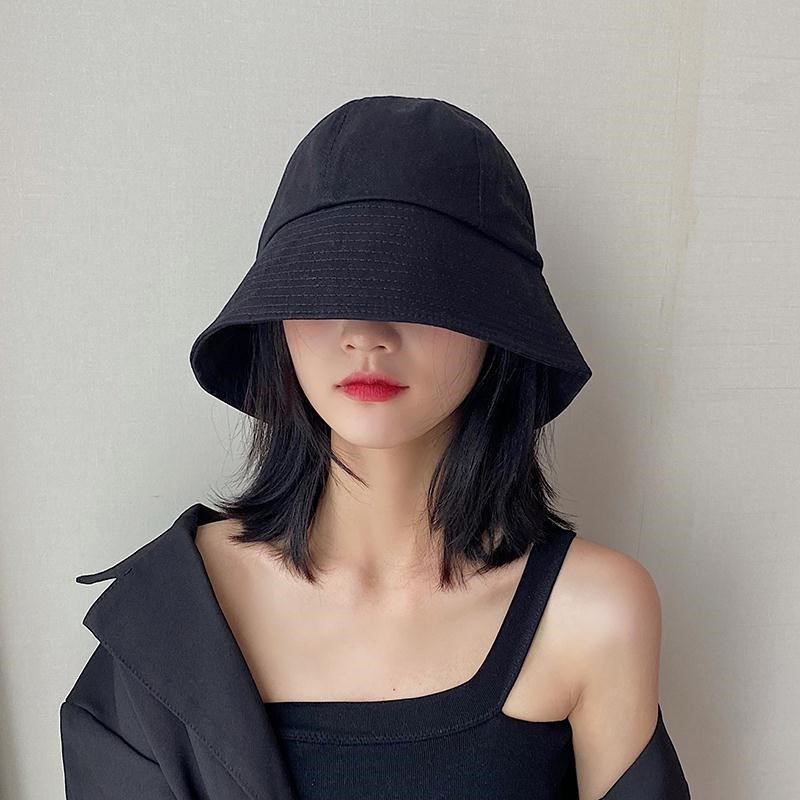 Mũ bucket màu trơn thiết kế đơn giản thời trang cho nam nữ