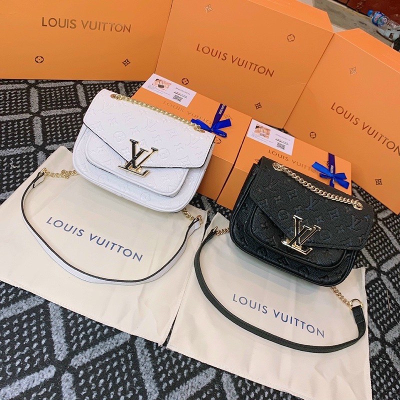 Túi LV mở nắp hộp nam châm vip nguyên seal hai màu size 22