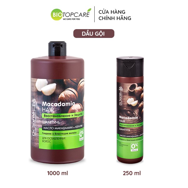 Cặp dầu gội-xả Dr. Sante Macadamia phục hồi và bảo vệ tóc hư tổn tự nhiên - BioTopcare Official